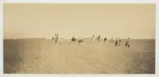 Untitled [visitors watching military manoeuvres], 1857. Creator: Gustave Le Gray