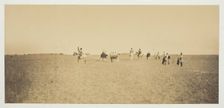 Untitled [visitors watching military manoeuvres], 1857. Creator: Gustave Le Gray