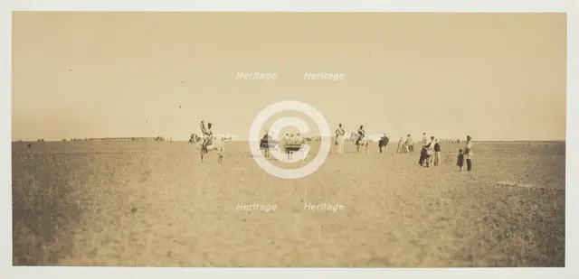 Untitled [visitors watching military manoeuvres], 1857.  Creator: Gustave Le Gray.