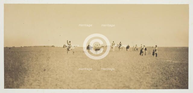 Untitled [visitors watching military manoeuvres], 1857.  Creator: Gustave Le Gray.