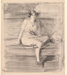 Untitled (Young Lady Seated), 1914. Creator: Albert de Belleroche (British, 1864-1944)