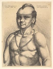 Unus Americanus ex Virginia (An American from Virginia), 1645. Creator: Wenceslaus Hollar