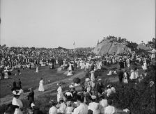Unveiling tablet commemorating first settelment [sic] of Mass. Bay Colony, Stage Fort..., c1907. Creator: Unknown
