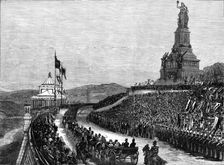 Unveiling the German National Monument at Rüdesheim, opposite Bingen on the Rhine, 1883. Creator: Unknown