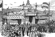 Unveiling the German National Monument at Rüdesheim: presenting address to the Emperor, 1883. Creator: Unknown