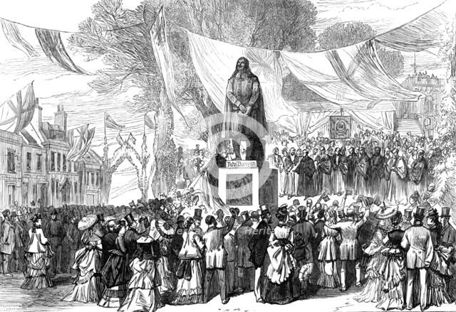 Unveiling the statue of John Bunyan, at Bedford, 1874. Creator: Unknown.