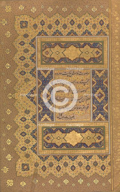 Unwan, Folio from the Shah Jahan Album, recto and verso: ca. 1630-40. Creators: Mir 'Ali Haravi, Shah Jahan.
