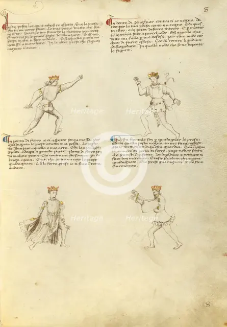 Unarmed Combat; Fior di Battaglia, about 1410. Creator: Fiore Furlan dei Liberi da Premariacco.