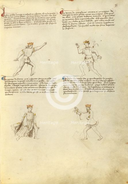 Unarmed Combat; Fior di Battaglia, about 1410. Creator: Fiore Furlan dei Liberi da Premariacco.
