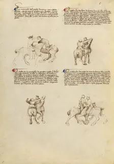 Unarmed Equestrian Combat, about 1410. Creator: Unknown