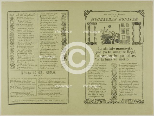 Unas lindas mañanitas a las muchachas bonitas (A Lovely Serenade for the Pretty Ladies), n.d. Creator: José Guadalupe Posada.