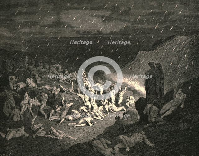 'Unceasing was the play of wretched hands', c1890. Creator: Gustave Doré.