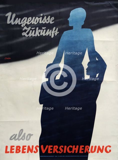 Uncertain future - so life insurance, Early 1930s. Creator: Beucke, Werner (1903-1940).