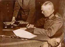 Unconditional surrender of the German armed forces, Rheims, France, World War II, 7 May 1945. Creator: Unknown