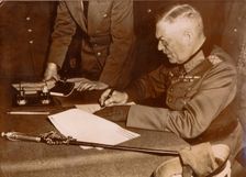 Unconditional surrender of the German armed forces, Rheims, France, World War II, 7 May 1945. Creator: Unknown
