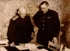 Unconditional surrender of the German armed forces, Rheims, France, World War II, 7 May 1945. Creator: Unknown