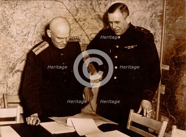 Unconditional surrender of the German armed forces, Rheims, France, World War II, 7 May 1945. Creator: Unknown.
