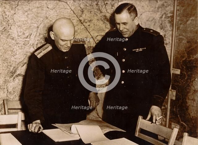 Unconditional surrender of the German armed forces, Rheims, France, World War II, 7 May 1945. Artist: Unknown