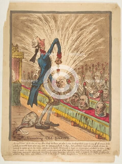 Uncorking Old Sherry, March 10, 1805. Creator: James Gillray.
