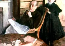 Uncle and Niece c1876. Artist: Edgar Degas
