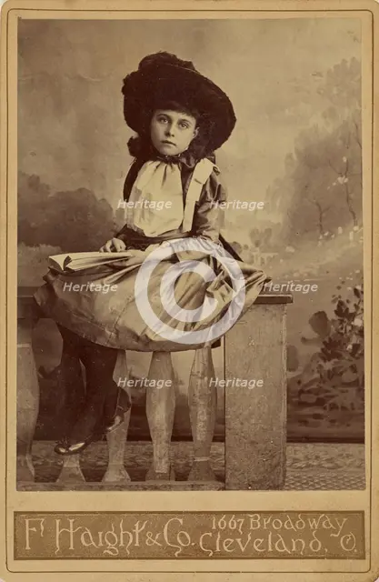 Uncle Toms Cabin. Era. Studio portrait of a girl., about 1880. Creator: F. Haight & Company.