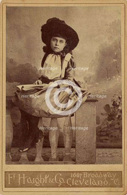 Uncle Toms Cabin. Era. Studio portrait of a girl., about 1880. Creator: F. Haight & Company.
