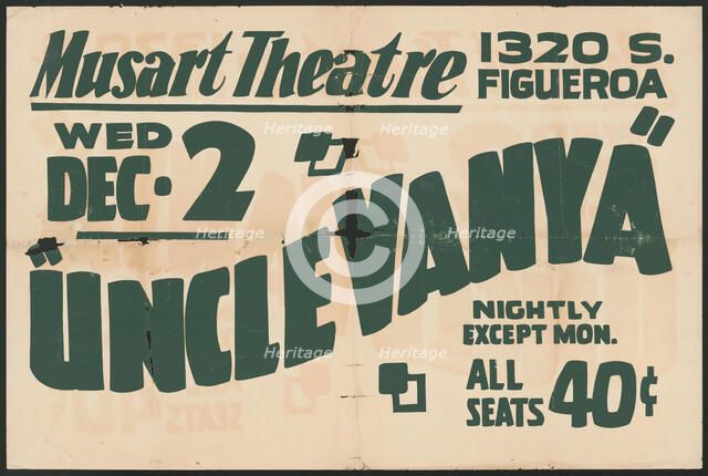 Uncle Vanya, Los Angeles, [193-]. Creator: Unknown.