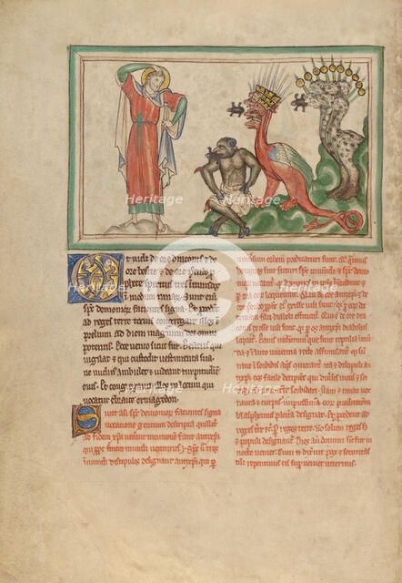 Unclean Spirits Issuing from the Mouths of the Dragon, the Beast, and the False..., about 1255-1260. Creator: Unknown.