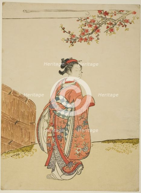Under a Peach Tree, c. 1766. Creator: Suzuki Harunobu.