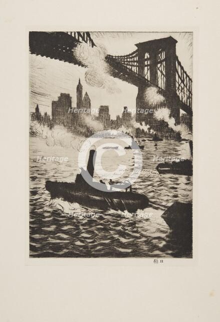 Under Brooklyn Bridge, pub 1921. Creator: Christopher Richard Wynne Nevinson (1889 – 1946) .
