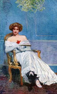 Under the Mistletoe 1908-1909.Artist: Edward Charles Clifford