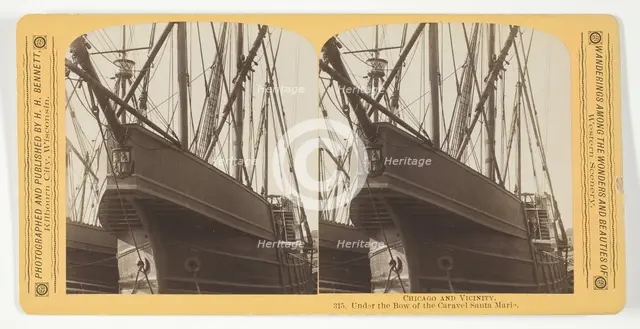 Under the Bow of the Caravel Santa Maria, 1887/93. Creator: Henry Hamilton Bennett.