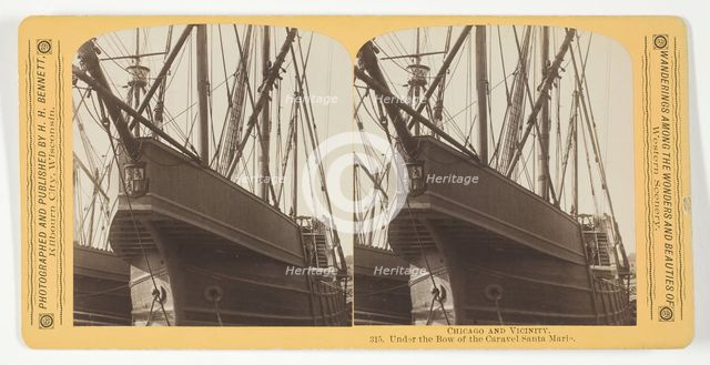 Under the Bow of the Caravel Santa Maria, 1887/93. Creator: Henry Hamilton Bennett.