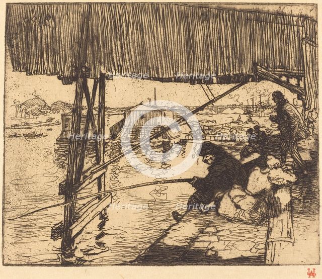 Under the Bridge of Bercy (Sous le pont de Bercy), 1894. Creator: Auguste Lepere.