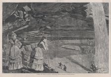 Under the Falls, Catskill Mountains (Harper's Weekly, Vol. XVI), September 14, 1878. Creator: Unknown