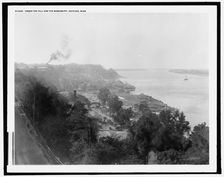 Under the hill and the Mississippi, Natchez, Miss., c.between 1910 and 1920. Creator: Unknown