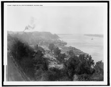 Under the hill and the Mississippi, Natchez, Miss., c.between 1910 and 1920. Creator: Unknown