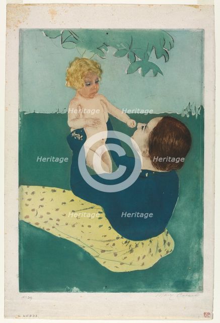 Under the Horse Chestnut Tree, 1896-1897. Creator: Mary Cassatt (American, 1844-1926).