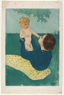 Under the Horse Chestnut Tree, 1896-1897. Creator: Mary Cassatt (American, 1844-1926)