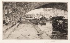 Under the Pont Marie, Paris, 1887. Creator: Charles Adams Platt (American, 1861-1933)