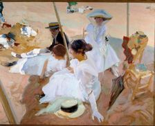Under the sunshade Zarauz 1910, Joaquín Sorolla Oil