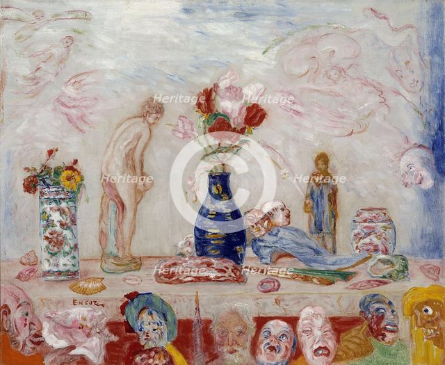 Under the Shadow of Masks, 1925. Creator: James Ensor.
