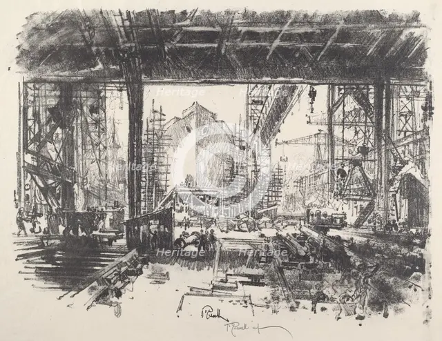 Under the Shed, 1917. Creator: Joseph Pennell.