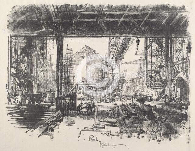 Under the Shed, 1917. Creator: Joseph Pennell.