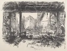 Under the Shed, 1917. Creator: Joseph Pennell