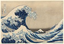 Under the Wave off Kanagawa (Kanagawa oki nami ura), also known as The Great Wave, from..., 1830/33. Creator: Hokusai