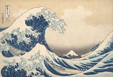 Under the Wave off Kanagawa (Kanagawa oki nami ura), or The Great Wave, from the se..., ca. 1830-32. Creator: Hokusai