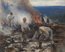 Under the Yoke (Burning the Brushwood), 1893. Creator: Eero Jarnefelt