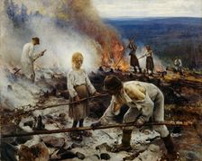 Under the Yoke (Burning the Brushwood). Artist: Järnefelt, Eero (1863-1937)