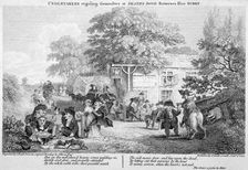 Undertakers regaling themselves at Death's Door Battersea, London, 1801. Artist: Samuel Rawle